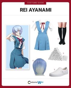 Rei Ayanami Outfit, Evangelion Mecha, Rei Ayanami Cosplay, Rei Evangelion, Rei Cosplay, Black Turtleneck Outfit, Anime Blue Hair, Costume Guide