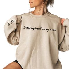 PRICES MAY VARY. 💝Material: This Mom sweatshirt is made of Heavyweight fabric - Sport Grey And Antique Heathers: 90% Cotton | 10% Polyester - Safety Colors And Heathers: 50% Cotton | 50% Polyester - Other colors: 100% cotton. soft, elastic, lightweight, breathable and comfortable. 💝Feature: Mom crewneck sweatshirt, Longsleeve Print, Hoodie Embroidery, Mom Crewneck, Mom letter Print, casual loose fitting blouse, simple design in a stylish cool silhouette, looks casual and chic. 💝Match: Pair th Heart On My Sleeve, Unique Sweatshirt, Animal Sweatshirt, Sweatshirt For Women, Mama Sweatshirt, Custom Sweatshirts, Mom Sweatshirt, Branded Sweatshirts, Christmas Gifts For Women