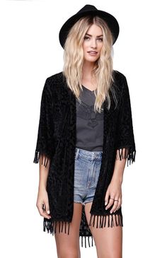 Pacsun Outfits, Denim Cargos, Kendall Kylie Jenner, Kylie Collection, Velvet Fringe, Velvet Kimono, Next Clothes, Kendall And Kylie