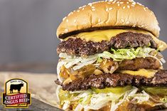 a cheeseburger with lettuce and onions on it