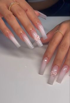 White Bow Nails, Nails Coquette, Bow Trend, Bow Nails, Gem Nails, Pink Acrylic Nails, Square Acrylic Nails