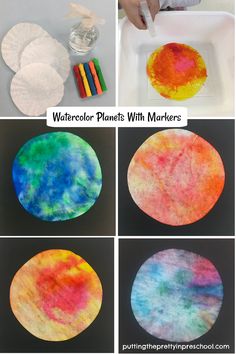 watercolor paints with markers and paper plates for kids to use in art projects or crafts