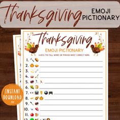 thanksgiving printables for the emo dictionary