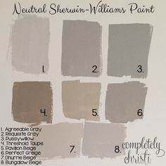 neutral shelving - williams paint color swatches