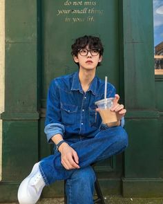 Aesthetic Denim Outfits Men, Denim Aesthetic Outfit Men, Denim Polo Men Outfit, Aesthetic Male Pictures, Male Style Aesthetic, Men Denim Outfit, Male Model Outfits, E Boy Outfits, Korean Street Fashion Men