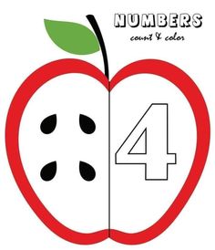 an apple with the number four inside it