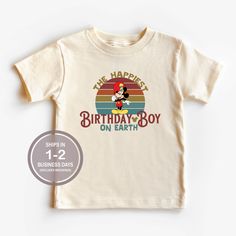 Mickey Mouse Birthday Boy Disney Shirt, Disney Birthday Shirt, Happiest Birthday Boy on Earth Shirt, Disneyland Disney World Birthday Shirt - Etsy Disney Shirts Birthday Boy, Disney Birthday Shirts Families, Walt Disney Birthday Shirt, Birthday Boy Disney Shirt, Disney Birthday Boy Shirt, Mickey Mouse Crew Neck Top For Birthday, Disney Mickey Mouse Tops For Birthday, Disney Cotton T-shirt For Birthdays, Disney World Birthday Shirt