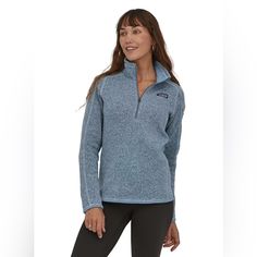 Patagonia Women’s Better Sweater 1/4 Zip Fleece In Steam Blue Lightly Worn, Feels Almost Brand New Slim Fit, Fits True To Size 100% Recycled Polyester Womens Outdoor Clothing, Patagonia Better Sweater, Fleece Jacket Womens, Better Sweater, 1/4 Zip Pullover, Womens Fleece, Cool Sweaters, Patagonia Womens, Outdoor Outfit