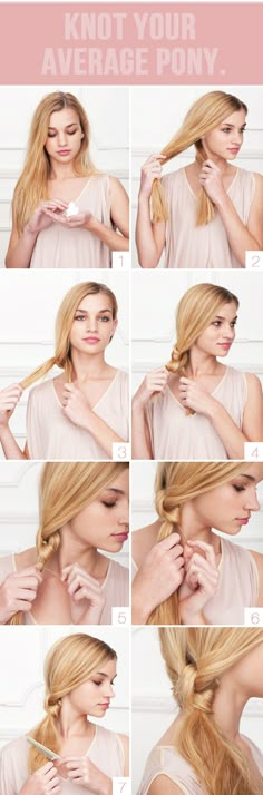 love this, much better alternative to my topsy tail. // @Elizabeth Boone, this too. :) Five Minute Hairstyles, Knot Ponytail, Hairstyles Quick, Fishtail Braid, Hair And Beauty, Quick Hairstyles, Long Hairstyles, Hair Envy, Hair Color Ideas