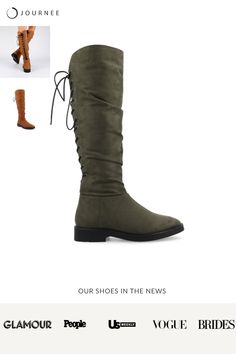 Meet the Mirinda boot by Journee. Get ready to step out in style and comfort with these amazing boots and embrace the perfect blend of fashion and comfort with the Mirinda boots. • Round-Toe • Knee-High Boot • Zipper • 4 mm Tru Comfort Foam™ Insole • 13- inch Calf • 1 1/4- inch Block Heel • Faux Leather All measurements are approximate and were taken using a size 6. Please note measurements may vary slightly by size. Wide Width Boots, Favorite Boots, Wide Calf, Journee Collection, High Boots, Knee High Boots, Faux Suede, Walk In, In Style