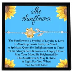 the sunflower poem on a blue background