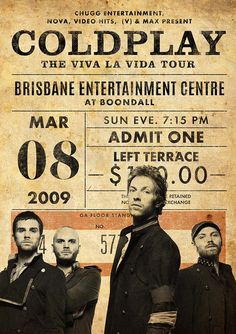 an old movie poster for coldplay