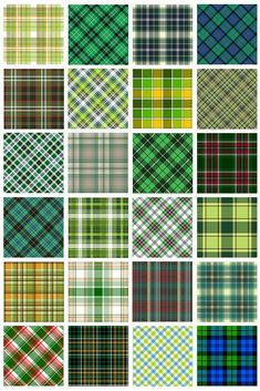 plaid patterns in different colors and sizes