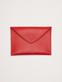 Leather Mini Envelope Pouch | Banana Republic Elegant Envelope Coin Purse With Interior Card Slots, Elegant Envelope Coin Purse With Card Slots, Classic Envelope Coin Purse With Interior Card Slots, Chic Envelope Wallet As A Gift, Chic Envelope Wallets For Gifts, Chic Envelope Wallets Perfect For Gifts, Chic Envelope Wallets As Gifts, Classic Leather Envelope Coin Purse, Elegant Red Coin Purse With Interior Card Slots