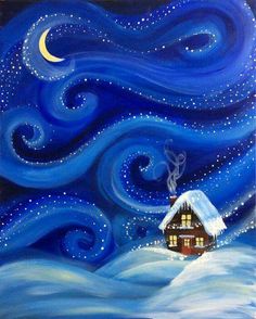 a painting with the words good night sweet dreams feed the christmas spirit