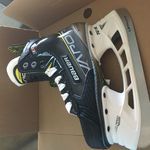 the inside of a hockey goalie's shoe in a box