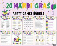 mardi gras party games bundle