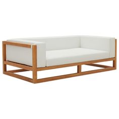 Modway Newbury Accent Lounge Outdoor Patio Premium Grade A Teak Wood Sofa-5 Teak Wood Sofa, Teak Sofa, Patio Sofa Set, Sofa Dimensions, Contemporary Modern Furniture, Sofa Online, Wood Sofa, Modway Furniture, Teak Outdoor