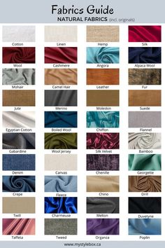 fabrics guide for all types of fabrics