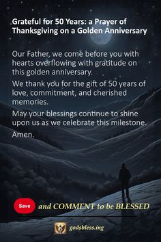 Grateful for 50 Years: a Prayer of Thanksgiving on a Golden Anniversary Golden Anniversary