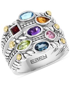 in stock Rings Gemstone, Effy Jewelry, London Blue Topaz, Multi Stone Ring, London Blue, Multi Stone, White Ring, Pink Tourmaline, Stone Ring