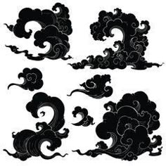 Black Cloud Tattoo, Cream Tattoo, Vector Tattoo, Cloud Tattoo, Japan Tattoo, Japanese Tattoo Designs, Bird Pattern