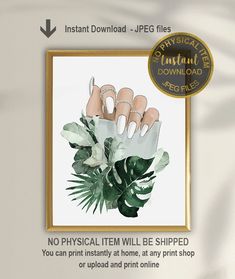 an image of a poster with flowers and shoes on it, that says instant printable files