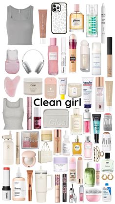 Clean Girl Things To Buy, Skin Care Must Haves Products, That Girl Products, Things All Girls Need, Clean Girl Products, Clean Girl Essentials, Girl Products, Preppy Gifts