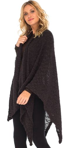 FASHIONABLE AND STYLISH open poncho cape shawl for women is surely a must-have for the cold season. This warm poncho for women can be worn in a variety of ways. An open-front wrap sweater that will complement every outfit you own. Great for layering over a crop top, tank top, or scrunch it to make a darling knit scarf poncho. COMFORTABLE AND LIGHTWEIGHT shawl poncho cape for women is the perfect upgrade for your womens warm poncho cape collection. This blanket wrap for women is made of cozy, sof Cozy Poncho For Cold Weather, One Size Soft Knit Poncho For Fall, Cozy Winter Cape Poncho, Winter Soft Knit Poncho One Size, Fall Knitted Poncho Cape, Knitted Poncho Cape For Fall, Knitted Fall Poncho Cape, Cozy Poncho For Fall One Size, Winter Knit Shawl One Size