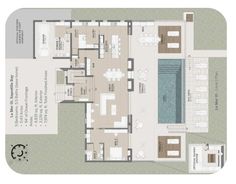 the floor plan for a house with swimming pool