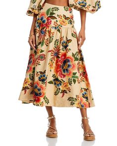 FARM Rio Delicate Garden Midi Skirt  Women - Bloomingdale's Indigenous Community, Fashion Marketing, Line At, Clothing Line, Skirt Women, Farm Rio, Good Energy, Women Skirts Midi, Womens Bottoms