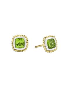 Lagos 18K Yellow Gold & Sterling Silver Rittenhouse Peridot Stud Earrings Green Gold, Green And Gold, Jewelry Accessories, In Store, Buy Online, Yellow Gold, Stud Earrings, Sterling Silver, Yellow