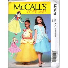 This Mccalls Costumes M7673 Girls Fairy Tale Princess Sewing Patterns Is Perfect To Help Your Child Bring Their Favorite Princess To Life. With Sizes Ranging From 7 To 14, Your Child Can Create Their Own Unique Princess Dress. With Detailed Instructions, Your Child Will Have Everything They Need To Make Their Princess Dreams Come True. 4 Different Costume Designs Fits Sizes 7-14 Includes Instructions And Fabric Requirements Perfect For Dress-Up And Halloween Create Your Own Magical Fairy Tale Fe Princess Dress Fantasy, Sleeve Sewing Pattern, Dress Up Aprons, Princess Costume Kids, Tulle Fashion, Sleeping Beauty Costume, Gown Sewing Pattern, Long Dress Patterns, Princess Halloween Costume