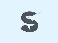 the letter s is made up of two overlapping shapes, one with an upside down tail