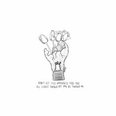 a drawing of a light bulb with flowers in it