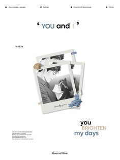 two polaroid frames with the words you and i on them