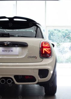 the back end of a mini jcw car