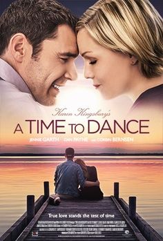 a movie poster for a time to dance with a man and woman sitting on a dock