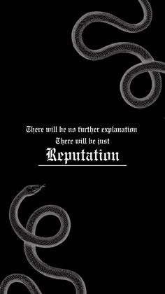 a black and white snake with the words repentition on it's side