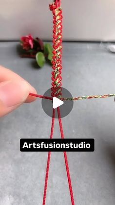 the video shows how to crochet an object with yarn