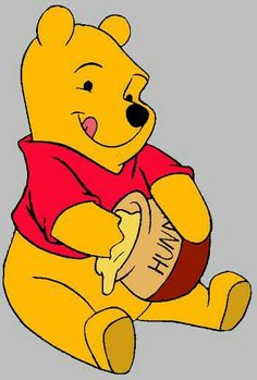 winnie the pooh holding a jar of honey