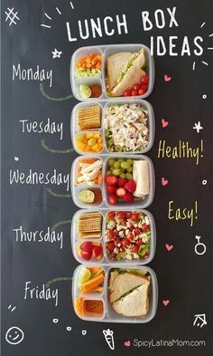 lunch box ideas on a chalk board