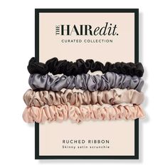 Multi-Color Ruched Ribbon Scrunchies - The Hair Edit | Ulta Beauty Ribbon Scrunchies, Multi Colored Hair, Bath And Body Shop, Satin Scrunchies, Organic Bath Products, Oil Shop, Hair Shop, Beauty Clothes, Beauty Hair