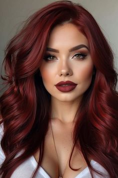 Cherry Red Hair Color, Shades Of Burgundy Hair, Hair Color Inspiration, Burgundy Hair Color, Cherry Red Hair, Red Blonde Hair, Red Hair Inspo, Hair Color Burgundy, Shades Of Burgundy