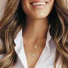 Made By Mary Initial Disc Necklace—3/8" | Hand Stamped, Stackable Healthy Easy Lunch Ideas, Healthy Easy Lunch, Necklace With Initials, Personalized Gold Bar Necklace, Gold Bar Necklace Personalized, Bar Necklace Gold, Initial Disc Necklace, Made By Mary, Gold Disc Necklace