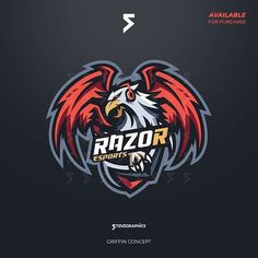 the razor sports logo is shown on a dark background