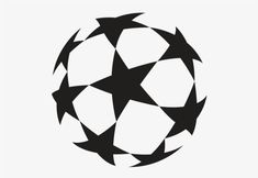 a black and white photo of a soccer ball with stars on the side, in an abstract manner