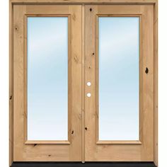 Exterior 6'8" 1-Lite Low-E Knotty Alder Wood Door French Unit - Door Clearance Center French Door Interior, Exterior French Doors, Wood French Doors, Front Door Styles, Double Doors Exterior, French Doors Exterior, Wood Entry Doors, Wood Exterior Door, Knotty Alder