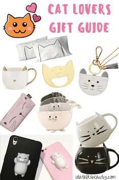 the cat lover's gift guide includes phone cases, key chains and other accessories