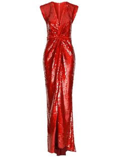 Dolce & Gabbana Abendkleid Mit Pailletten - Farfetch Dress With Draping, Drape Gowns, Embellished Maxi Dress, Sequined Dress, Calf Length Dress, Dolce Gabbana Dress, Red Dress Maxi, Glamorous Style, Dolce E Gabbana